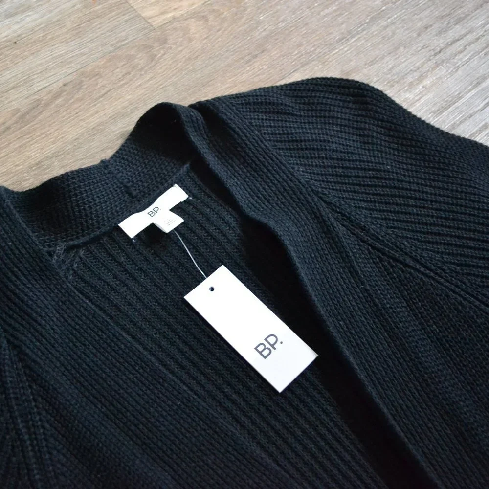 NWT BP. Longline Black Knit Open Knit Cardigan Sweater Size Small - Picture 4 of 6